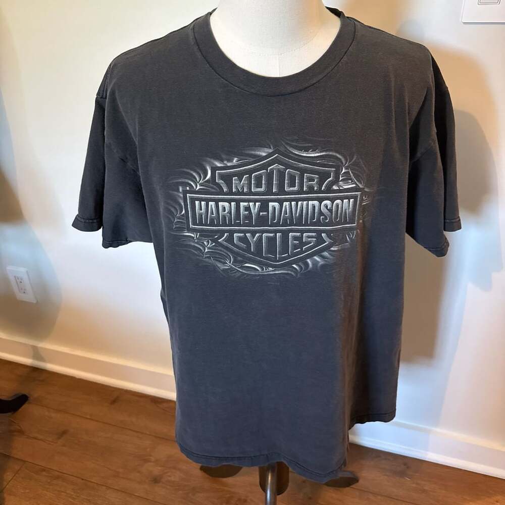 Harley-Davidson Valparaiso Indiana T-Shirt Black Vintage Graphic